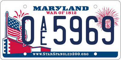 MD license plate 0AE5969