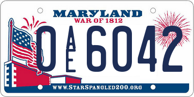 MD license plate 0AE6042