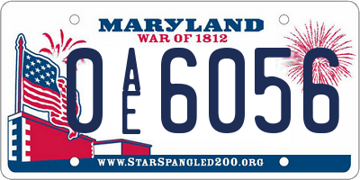 MD license plate 0AE6056
