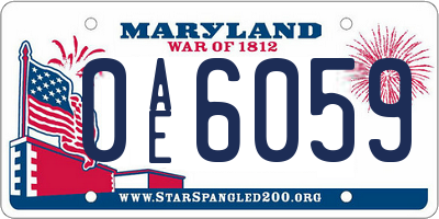 MD license plate 0AE6059