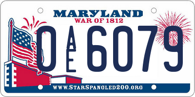 MD license plate 0AE6079