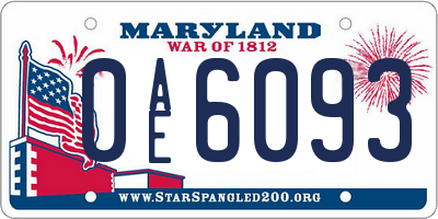 MD license plate 0AE6093