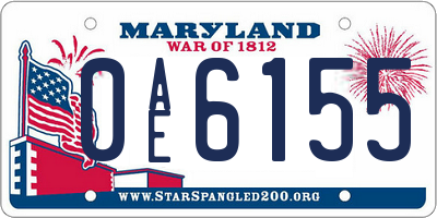 MD license plate 0AE6155