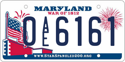 MD license plate 0AE6161