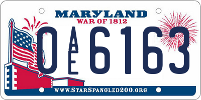 MD license plate 0AE6163