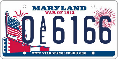 MD license plate 0AE6166