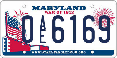 MD license plate 0AE6169