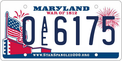 MD license plate 0AE6175