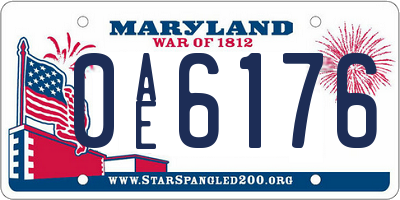 MD license plate 0AE6176