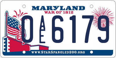 MD license plate 0AE6179