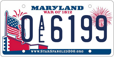 MD license plate 0AE6199