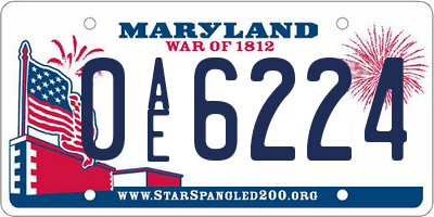 MD license plate 0AE6224
