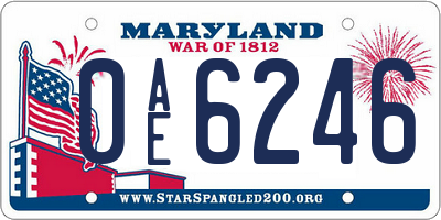 MD license plate 0AE6246