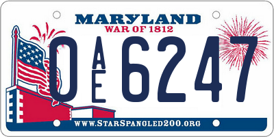 MD license plate 0AE6247