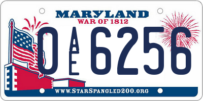 MD license plate 0AE6256