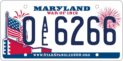 MD license plate 0AE6266