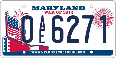 MD license plate 0AE6271