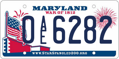 MD license plate 0AE6282