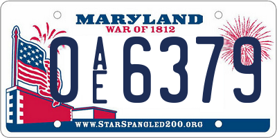 MD license plate 0AE6379