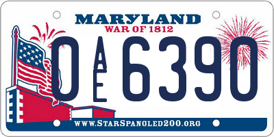 MD license plate 0AE6390