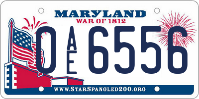 MD license plate 0AE6556