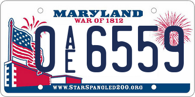 MD license plate 0AE6559