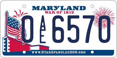 MD license plate 0AE6570