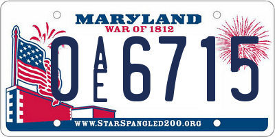 MD license plate 0AE6715
