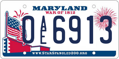 MD license plate 0AE6913