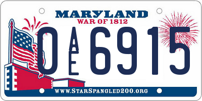 MD license plate 0AE6915