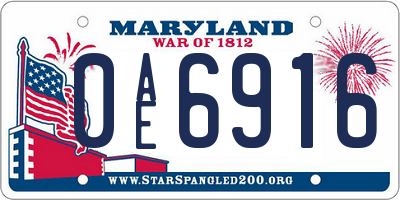 MD license plate 0AE6916