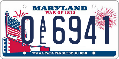 MD license plate 0AE6941