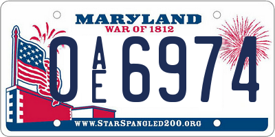 MD license plate 0AE6974
