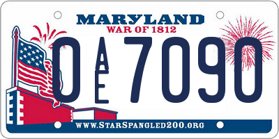 MD license plate 0AE7090