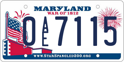 MD license plate 0AE7115