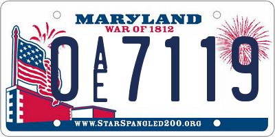 MD license plate 0AE7119