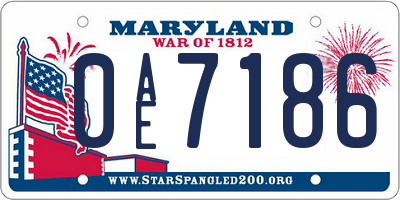 MD license plate 0AE7186