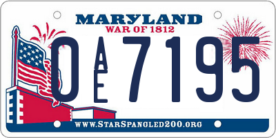 MD license plate 0AE7195