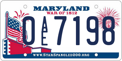 MD license plate 0AE7198