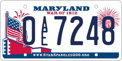 MD license plate 0AE7248