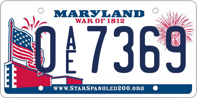 MD license plate 0AE7369