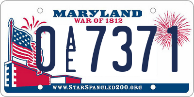 MD license plate 0AE7371