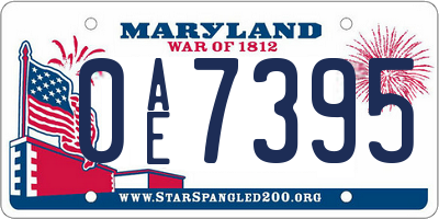MD license plate 0AE7395
