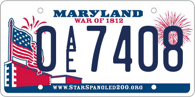 MD license plate 0AE7408