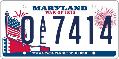 MD license plate 0AE7414