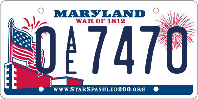 MD license plate 0AE7470