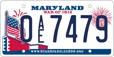 MD license plate 0AE7479