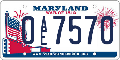 MD license plate 0AE7570