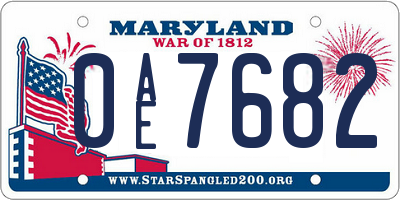 MD license plate 0AE7682