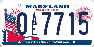 MD license plate 0AE7715